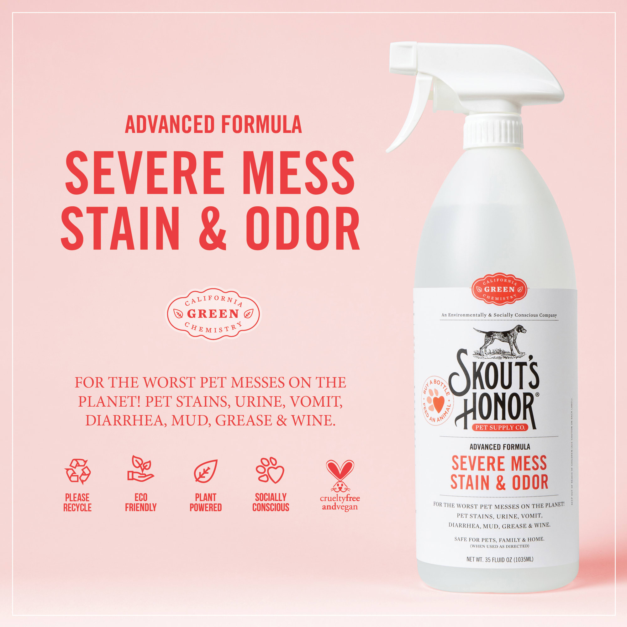 Skout's Honor Dog Stain & Odor Severe Mess Advanced Formula, 35 fl. oz.