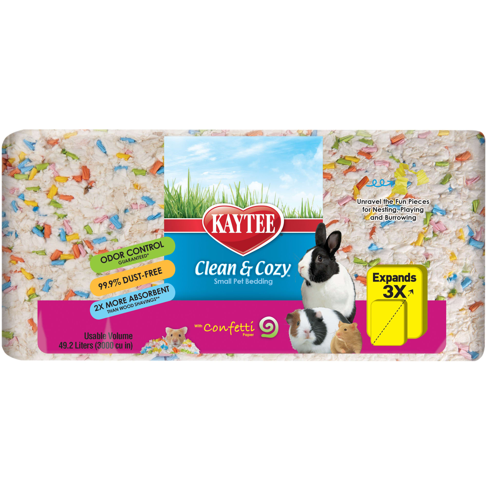 Kaytee Clean & Cozy Confetti Bedding, 49.2 Liters