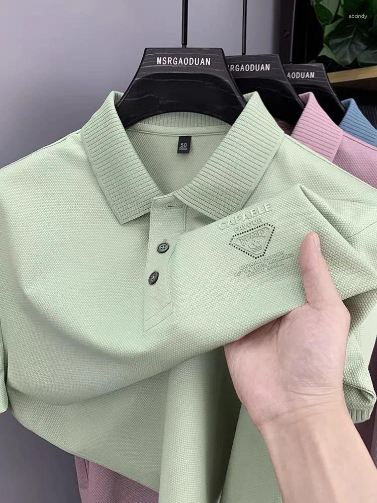 Men's Polos Summer High-end Brand Short Sleeve Soft Cotton POLO Shirt 2024 Fashionable Design Embroidered Top Breathable T-shirt