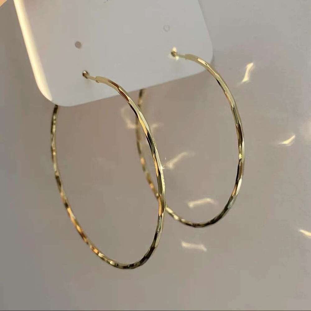 Sier Needle Metal Cold Wind Element Circle Geometric Large with High Quality Charm 2024 New Fashionable Earrings for Women