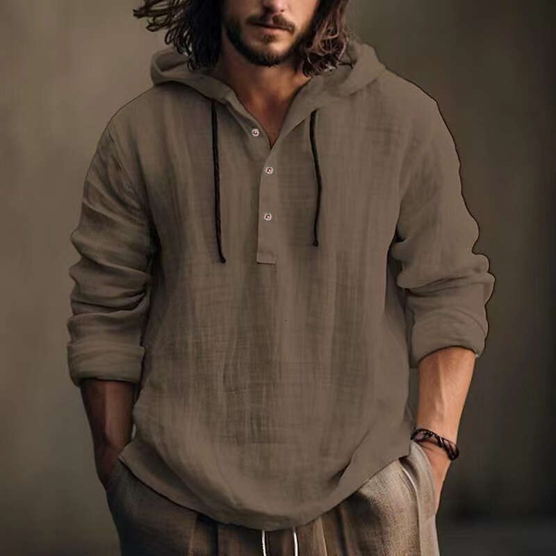 New Cotton En Shirt Hooded Sweatshirt With Long Sleeves For Spring And Summer Casual Daily Wear