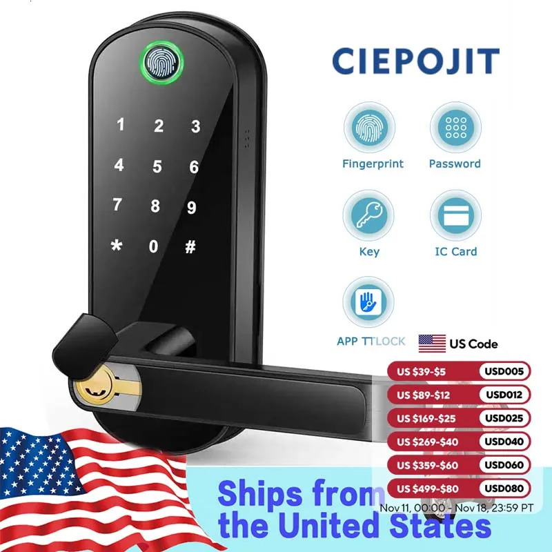 Smart door lock with keyboard fingerprint lock - keyless door lock 241125