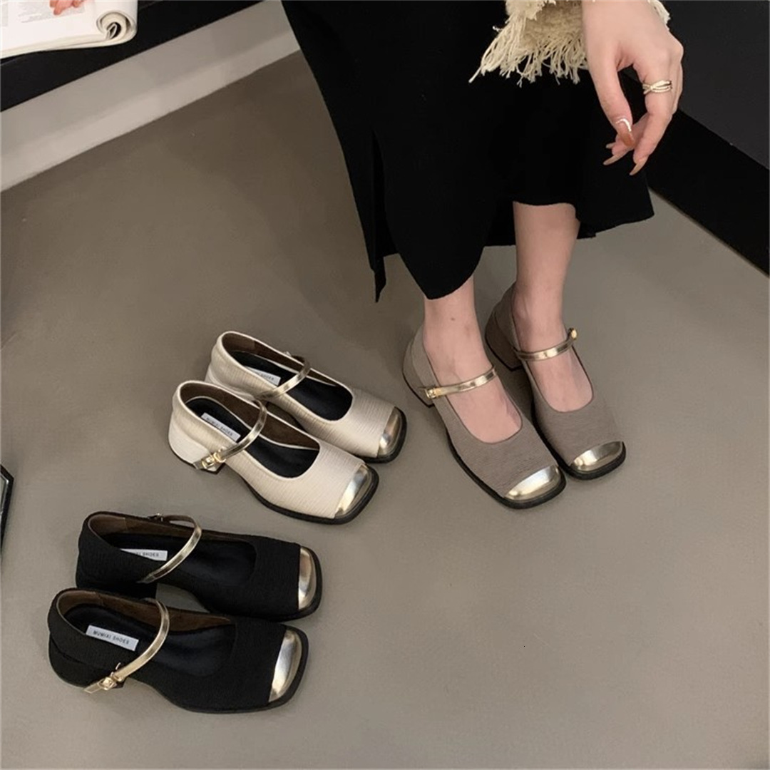 Mary Jane French style small fragrant high heels, 2024 autumn and winter new high-end evening style single shoes, fashionable small leather shoes