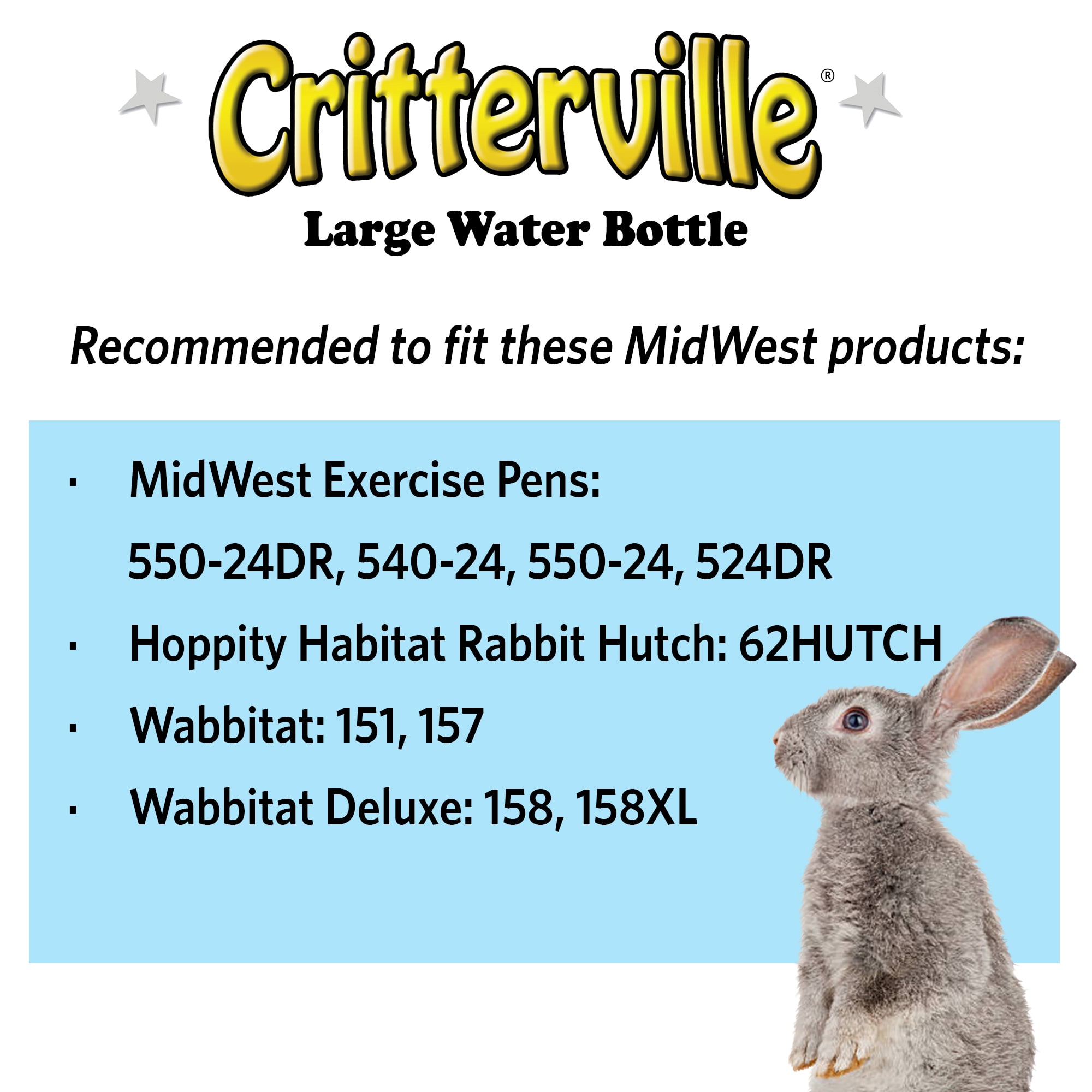 Midwest Critterville Water Bottle for Small Animals, 20 fl. oz.