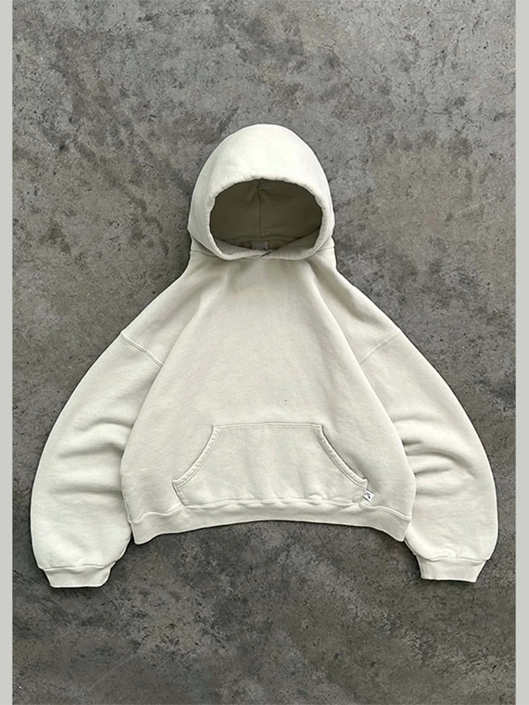 Mens Autumn Winter Retro Y2K Oversize Loose Casual Hoodie American Style Street Fashion Unisex Pocket Hooded Sweatshirt 241125