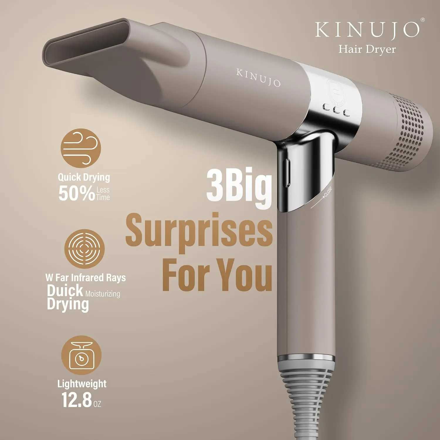 Infrared hair dryer professional hair dryer fourth generation brushless DC motor fast drying low noise light noise foldable W241125