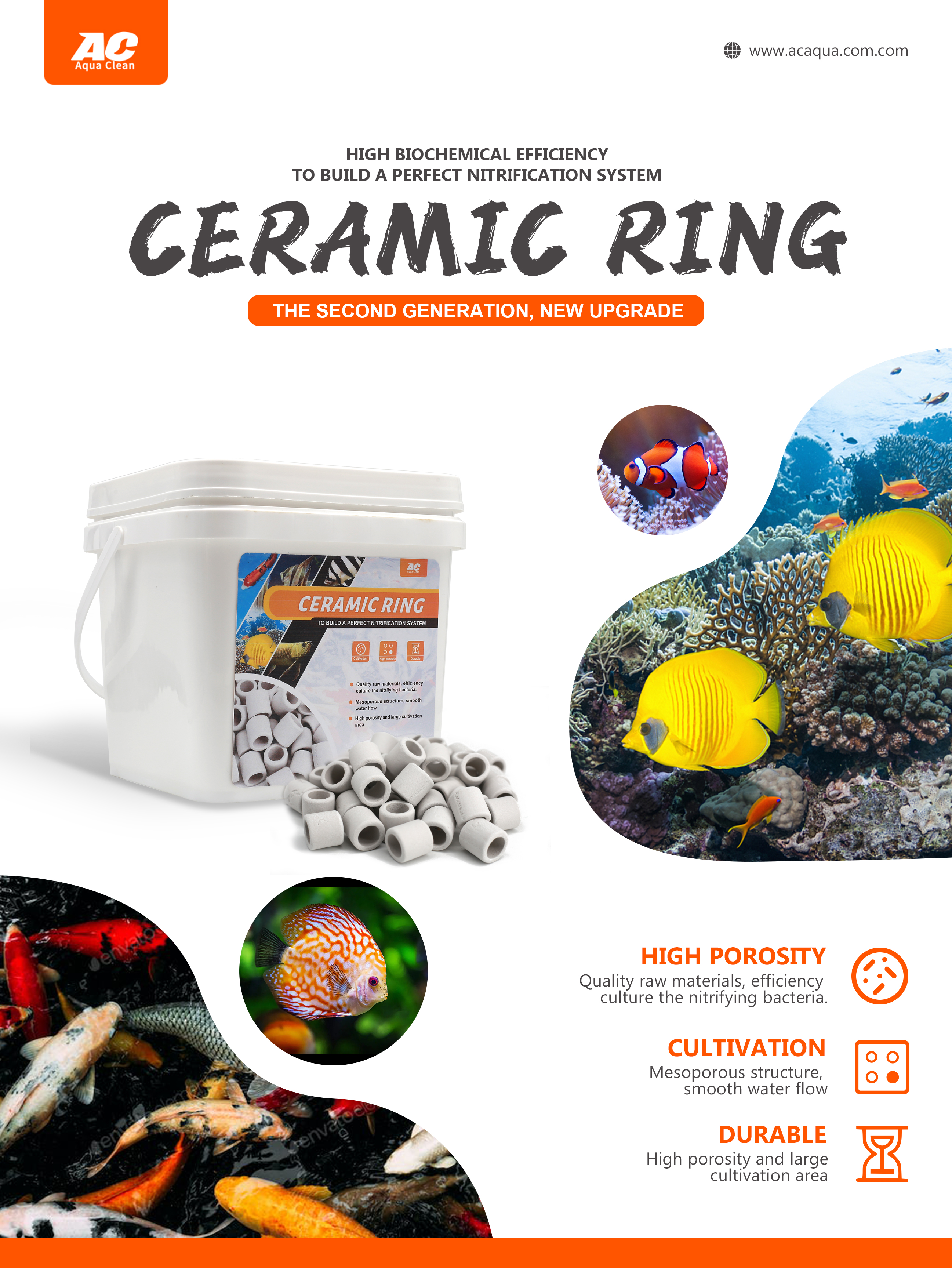 Aquaclean Aquarium Bio Ring Filter Media for Fish Tank Filtration