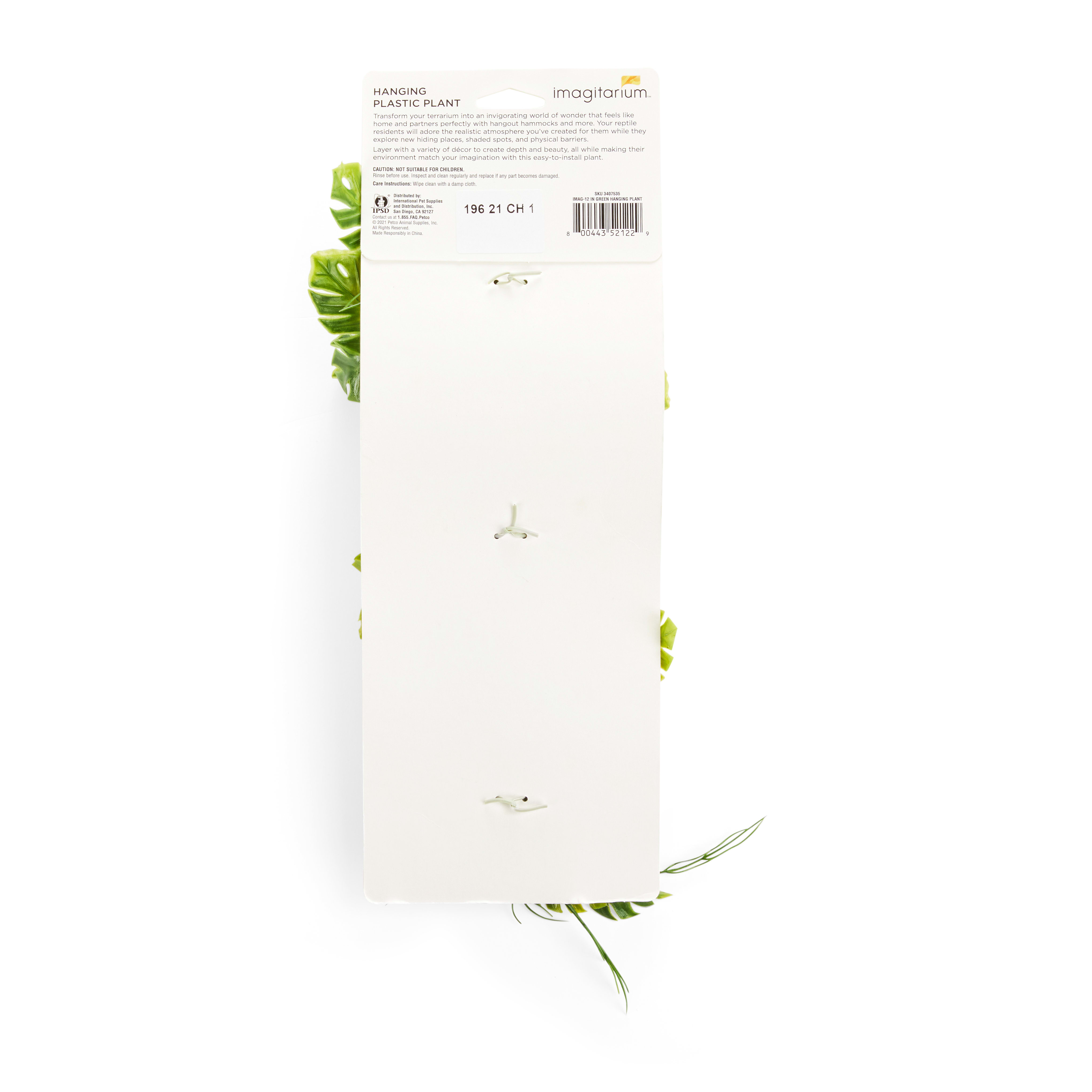 Imagitarium Green Hanging Plastic Plant, Small