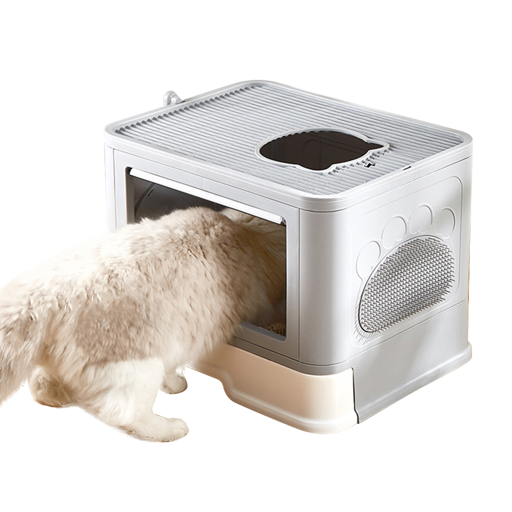 Wholesale Cat Litter Box Factory GSF Large Space With Lid Easy Cleaning Detachable litter box Anti-leakage Including Scoop