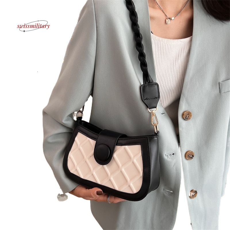 2024 niche French diamond grid high-end texture light luxury fashion versatile single shoulder crossbody armpit bag #48 swissmilitary