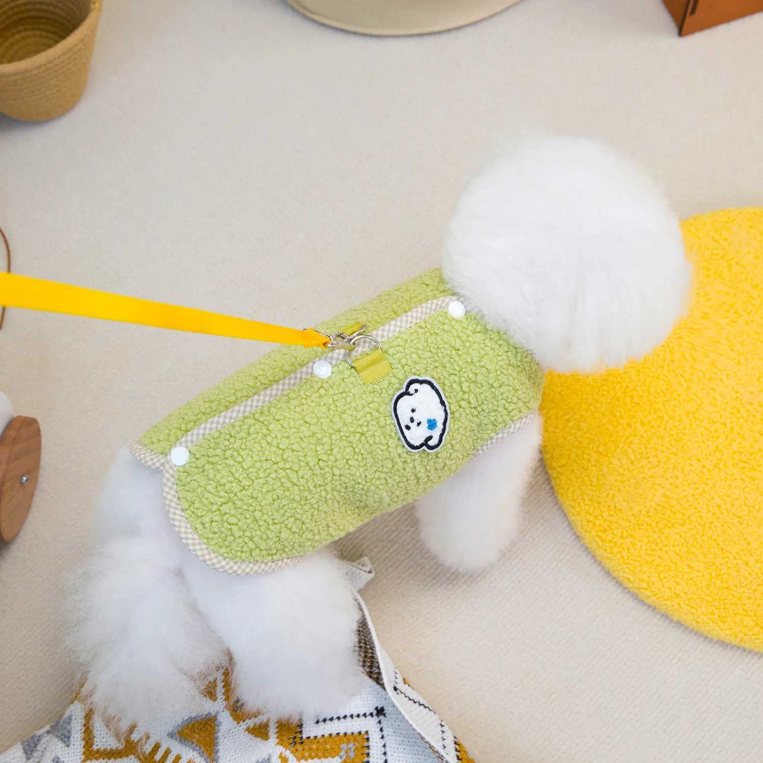 Dog Lambskin Vest Pet Plush Coat Cat Autumn and Winter Teddy Bear Back Opening Granular Lambskin Vest Dog Clothes for Small DogsXJ241125