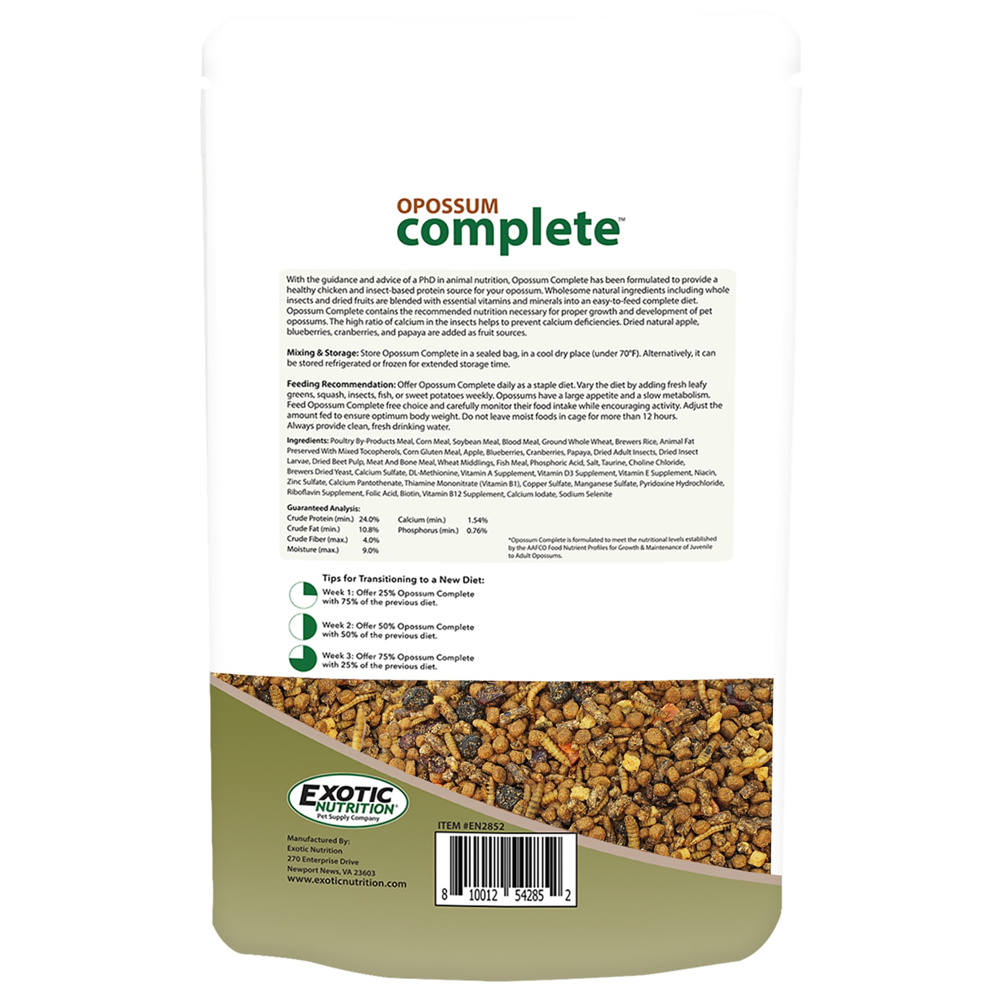 Exotic Nutrition Opossum Complete Opossum Food, 1 lb.