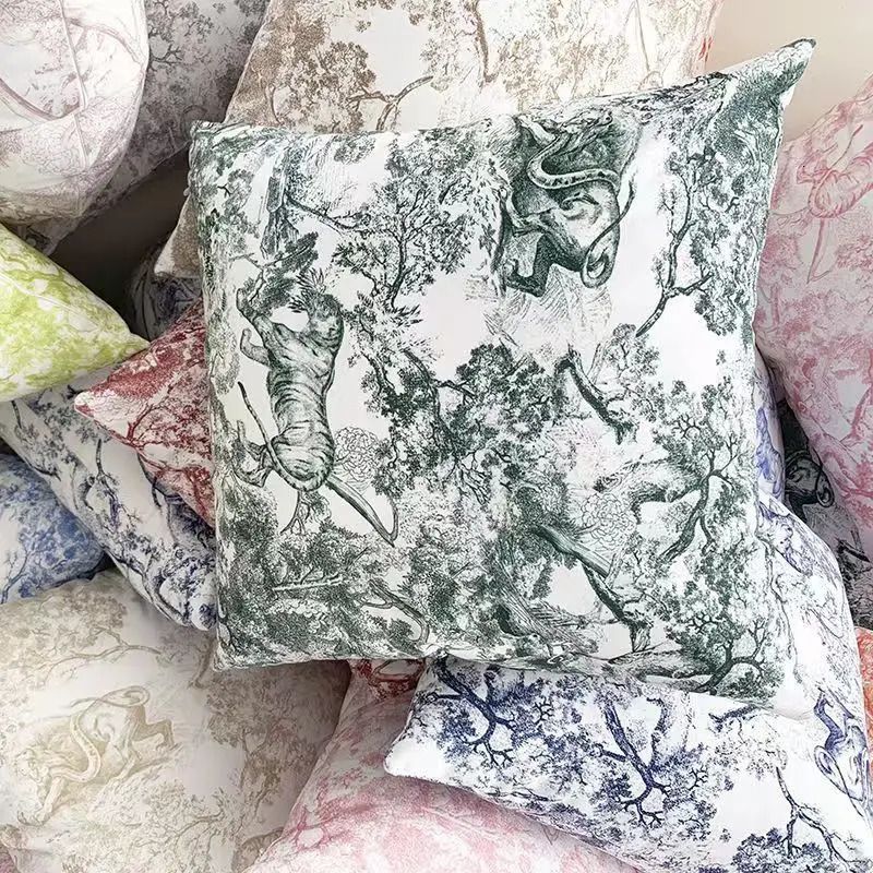Velvet jungle pillowcase soft cushion cover waist pillowcase backrest pillowcase cushion cover 241125