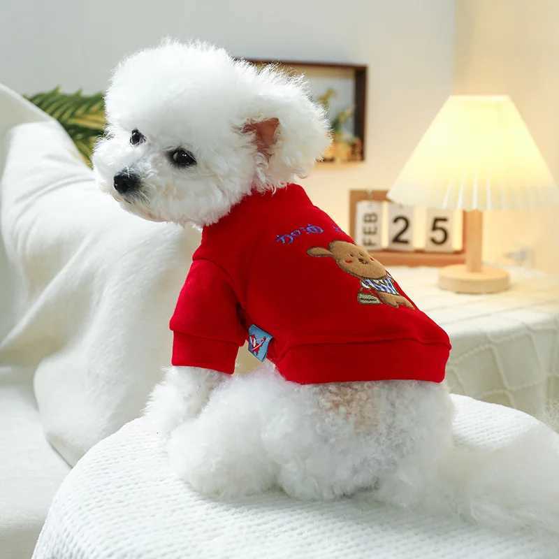 Migrant Worker Sweater Red Refueling Pet Dog Cat Coat Puppy Dog Puppy Pomeranian Schnauzer ClothesXJ241125