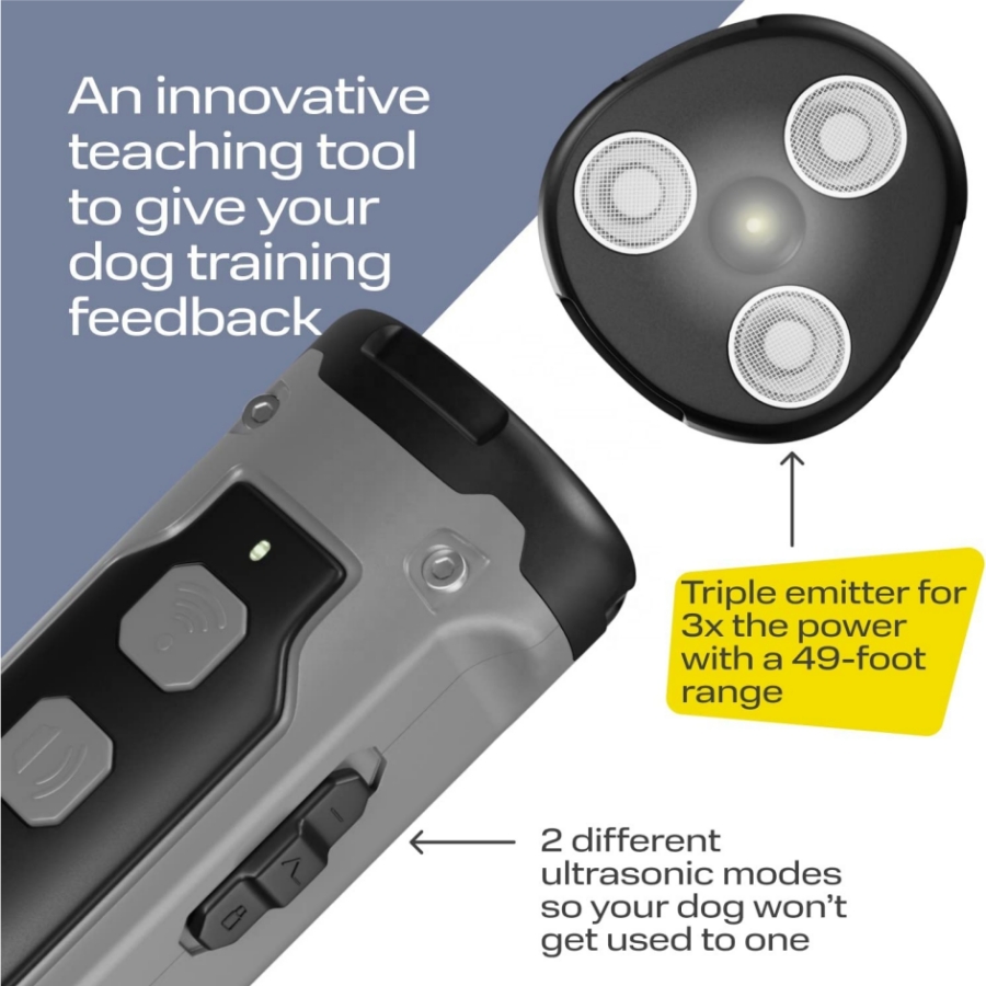 Handheld Ultrasonic Dog Trainer Repeller Pet Anti Barking Repeller Anti Barking Stop Bark Training Control Device With LED Light
