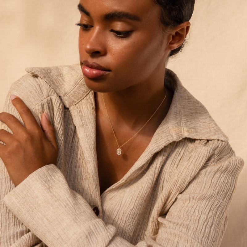 Pave Art Deco Floating Baguette Diamond Necklace Bridesmaid Jewelry Perfect Gift for Wife