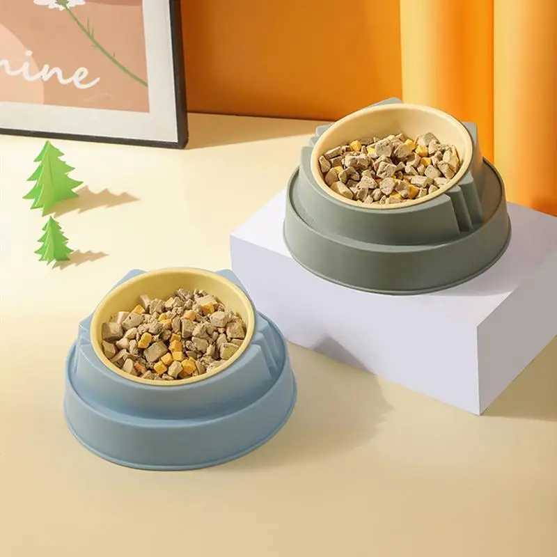 Cat Bowl Non-Slip Pet Stainless Steel Food Bowls Ergonomic Design Cat Dog Food Bowl with 15 Degree Oblique Mouth Puppy FeedingXJ241125