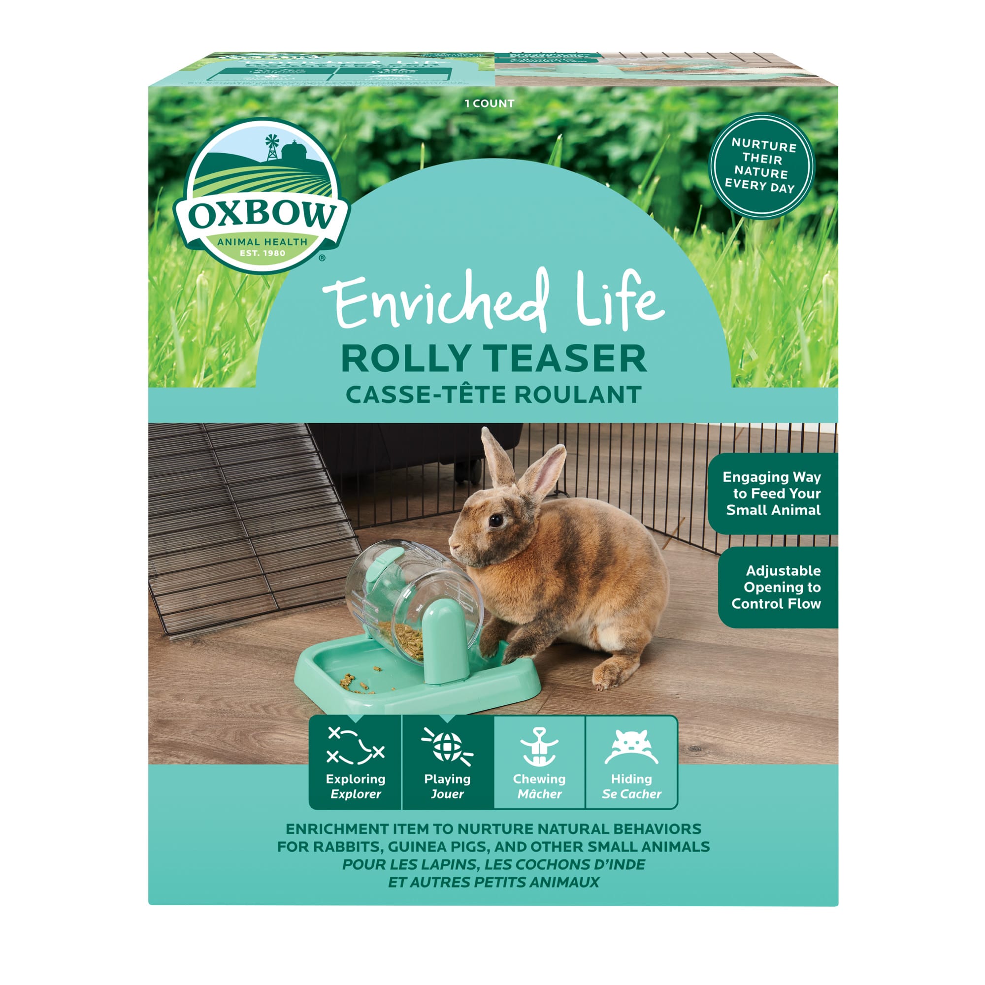 Oxbow Enriched Life Rolly Teaser Food & Treat Dispenser for Guinea Pig, Medium
