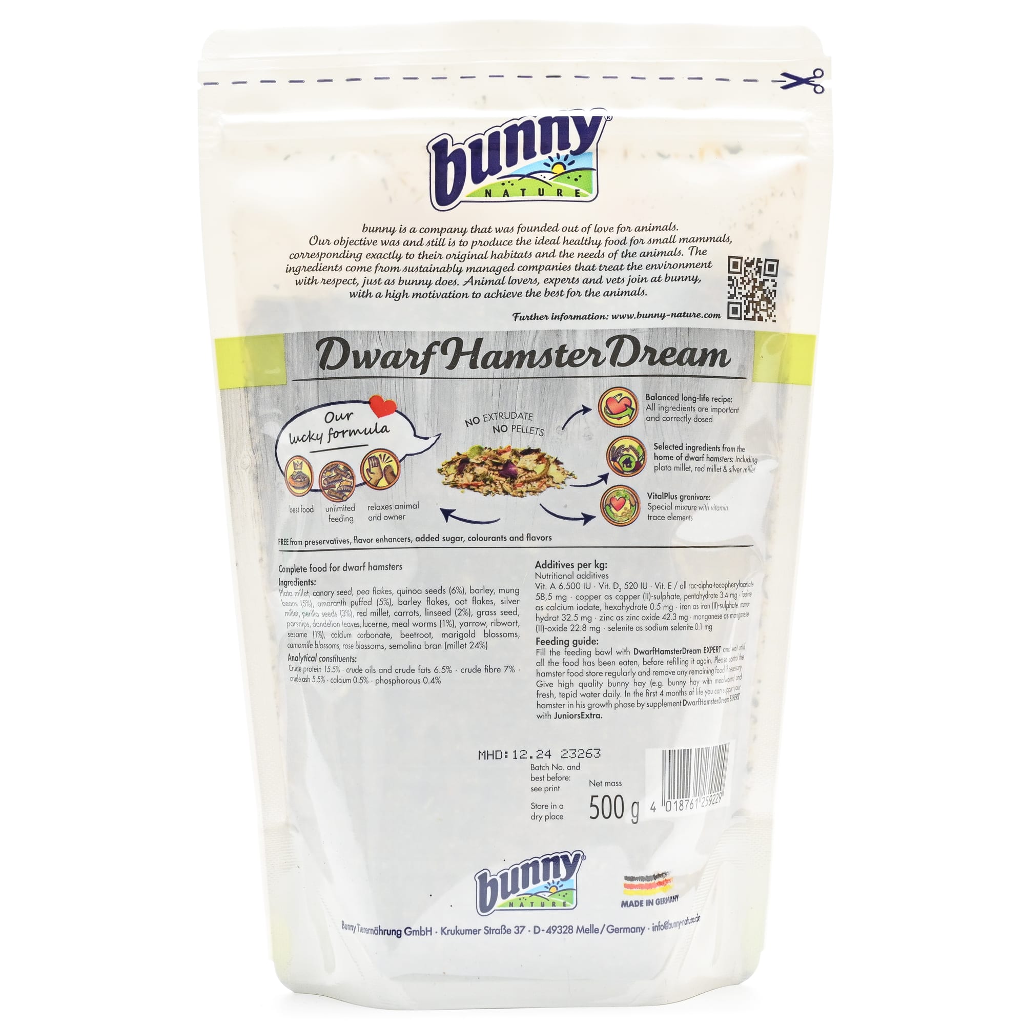 Bunny Nature Dwarf Hamster Dream Expert Dry Food, 500 Gram