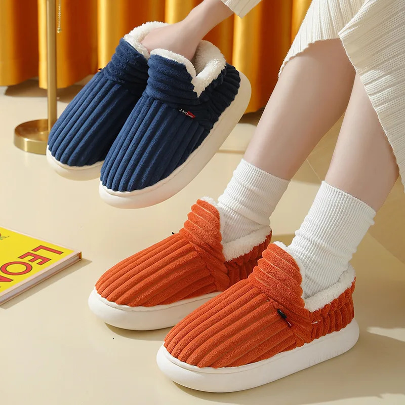Gacimy Women Winter Fur Slippers Soft Warm Fuzzy Cozy Slides Couple Indoor Comfotable Bedroom Cotton Slippers Platform Shoes 241125