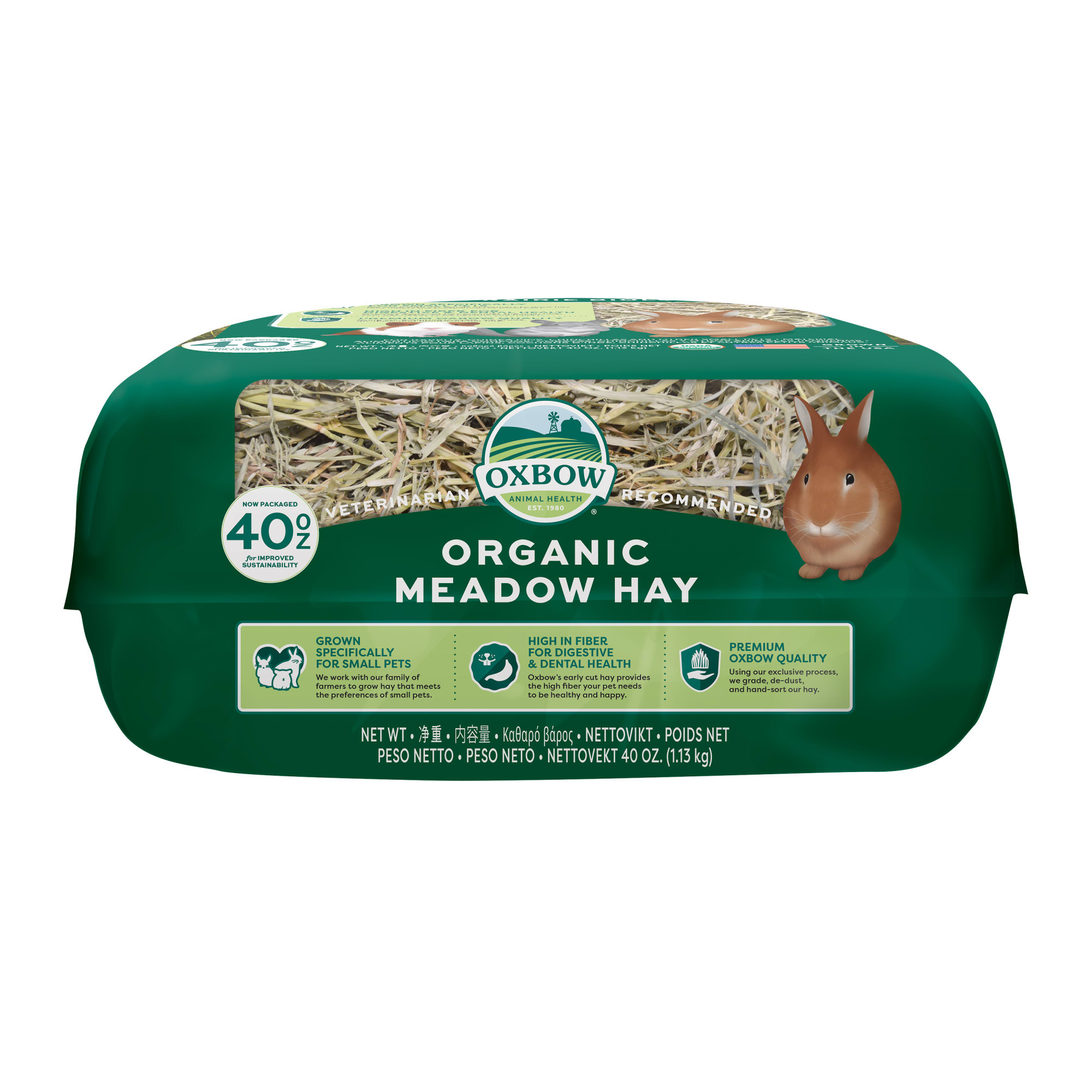 Oxbow Organic Meadow Hay for Rabbit, 40 oz.