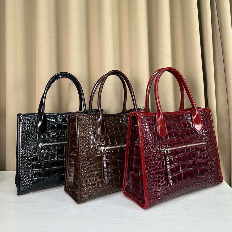 LEMON KOKO Autumn/Winter Women's Handbag Fashion Shoulder Bag, Large Capacity Crocodile Pattern Women's Bag
