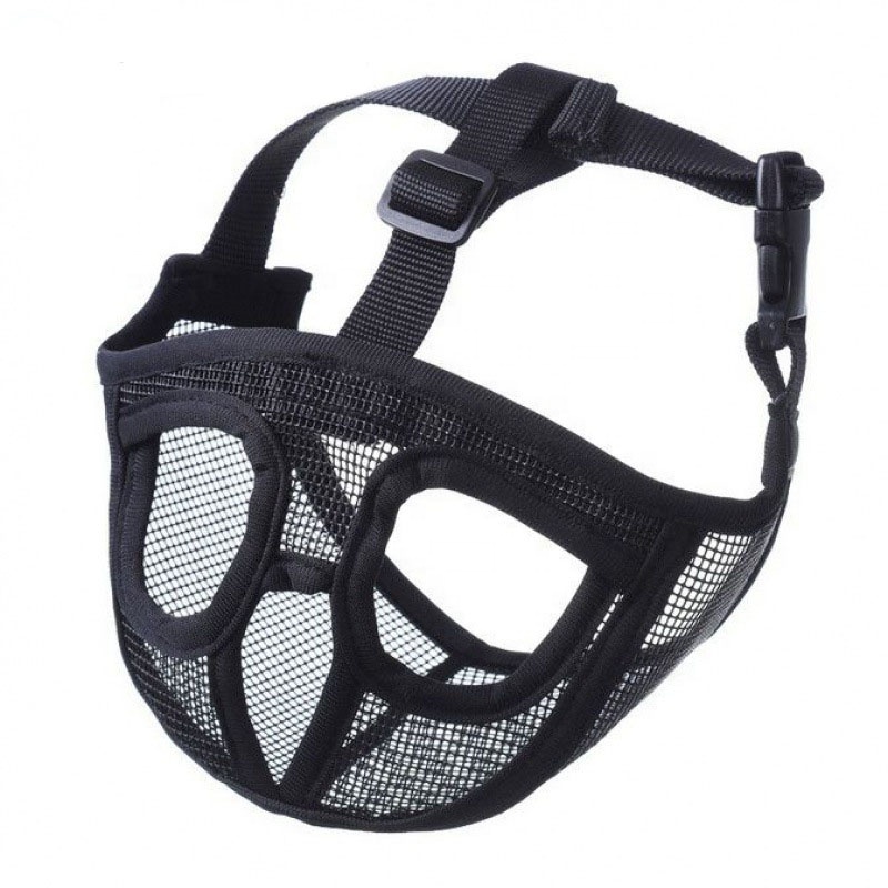 Top Popular Pet Short Snout Dog Muzzles Adjustable Breathable Mesh Bulldog Muzzle for Biting Chewing Barking Training Dog Mask