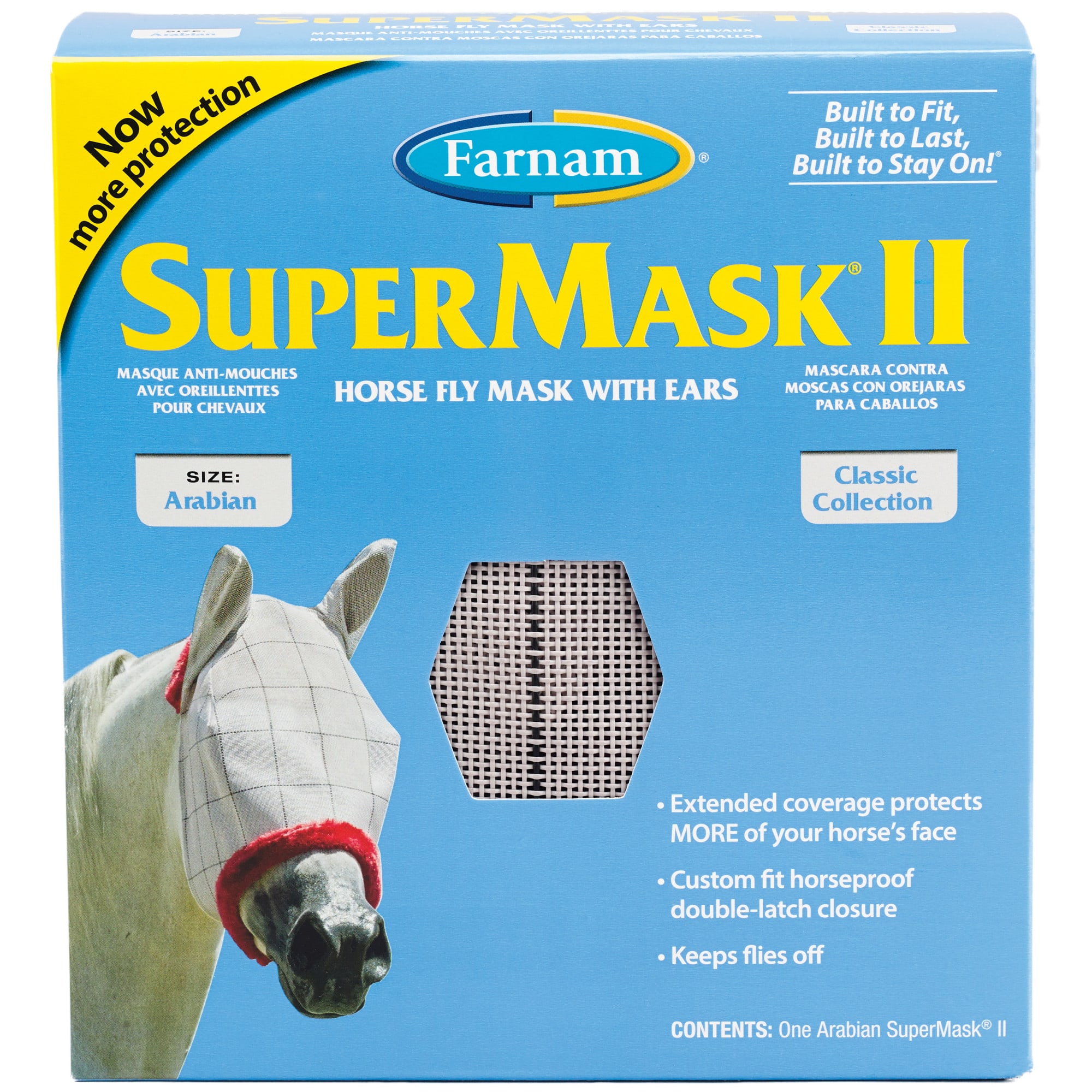 Farnam SuperMask II Classic Horse Fly Mask, with Ears, Small