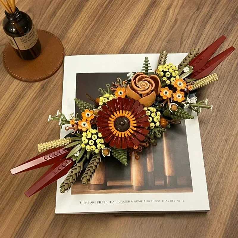 812PCS Eternal Flowers Bricks Dried Flowers Building Blocks Wall Decoration Crafts Set Adults Toy Birthday Gift Compatible 10314XJ241125