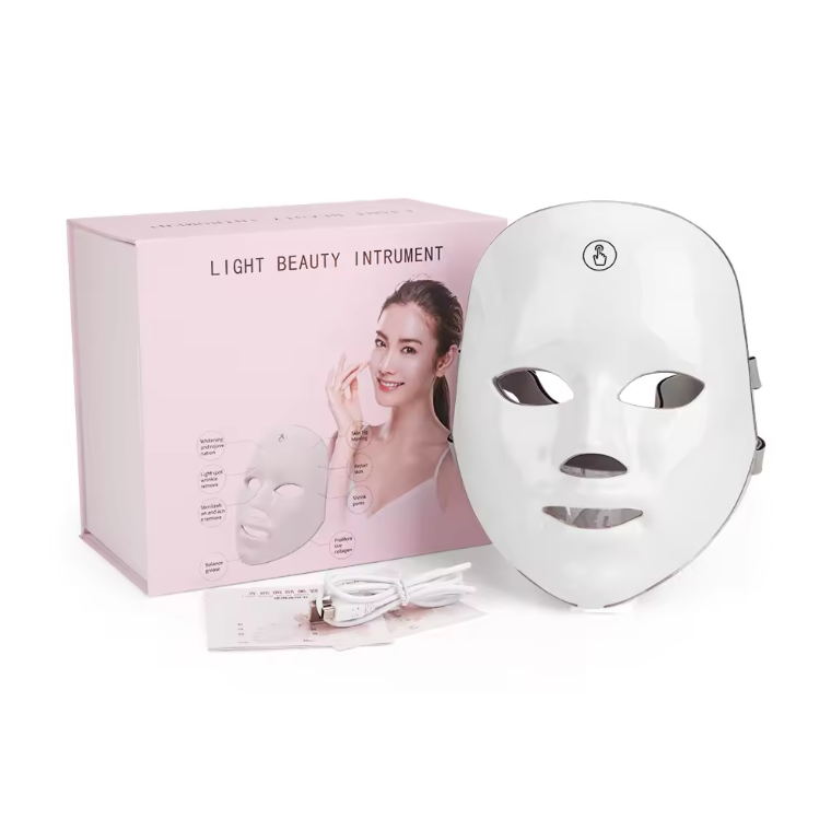 Masque led visage 7 Led Face Mask Light Therapy Red Light Therapy for Face