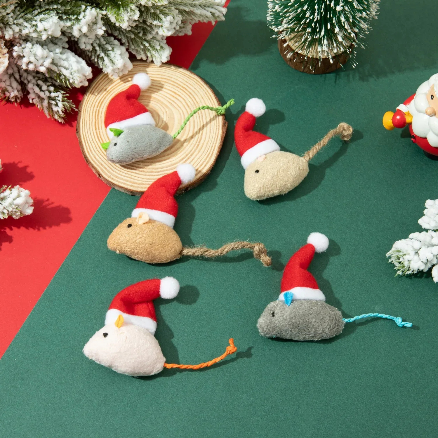 Christmas Pet Supplies Cat Mint Small Mice with Cat Grass Cats To Relieve Boredom Interactive Fun Playing with Pet Toys 241125