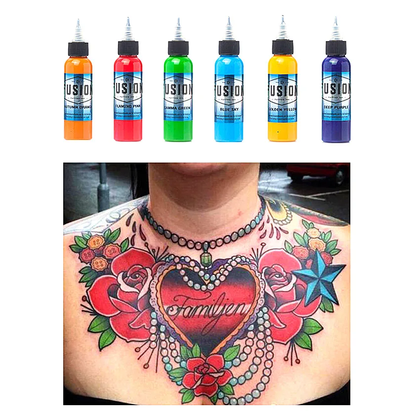 30ml / bottle of 16-color paint set tattoo airbrush Fusion ink for body painting tattoo color paint tattoo supply