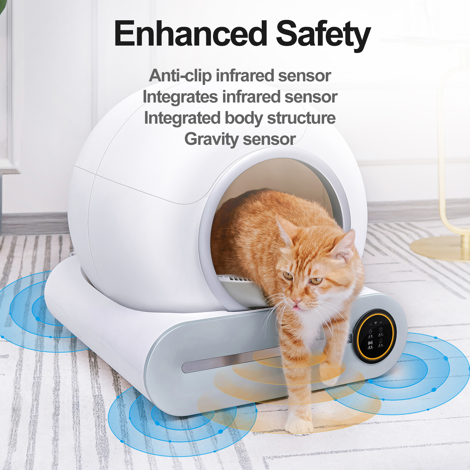 OEM Customized Automatic Toilet Smart APP Control Video Self Cleaning Cat Litter Box For 3.3-22lbs Cats