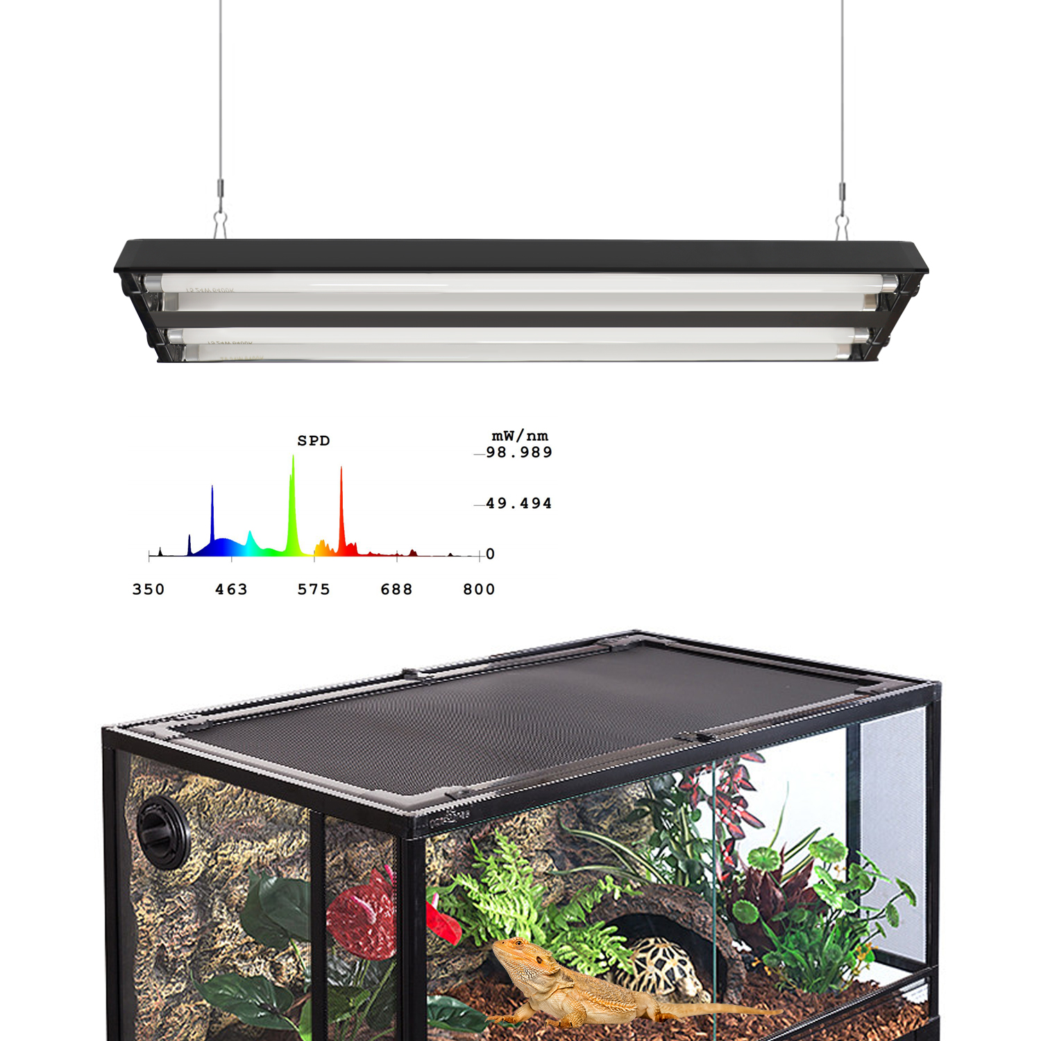 110v 220v pet reptile heat lamp aluminium 24 inch 2 feet animal grow light tube uvb light fixture for reptile cage