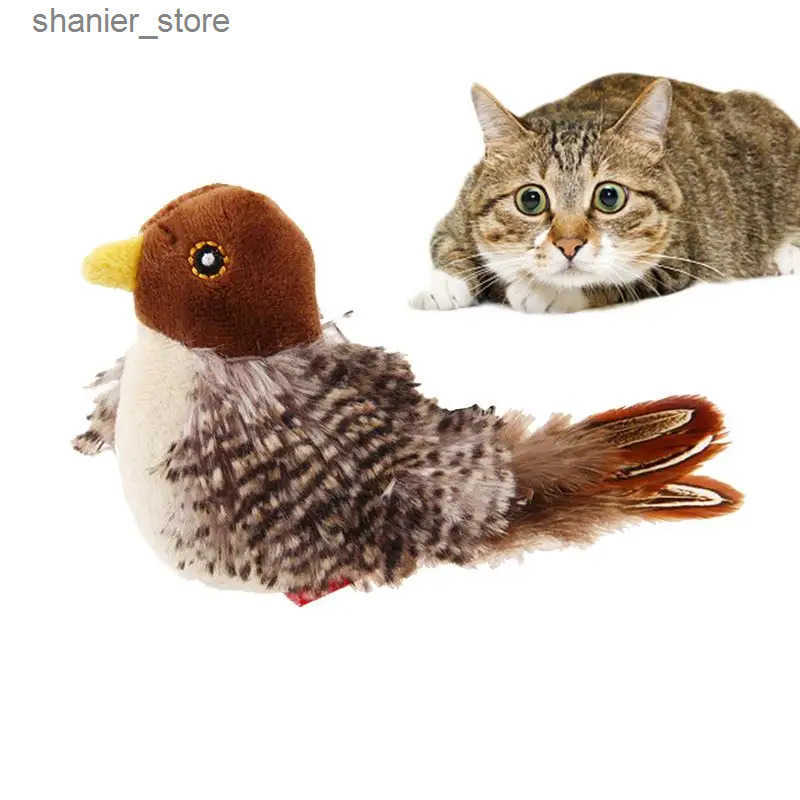 Cat Interactive Electronic Toys Simulated flying bird toy for cats interactive cat feather toy indoor cat sound flip motion bird and kitten toy L24091