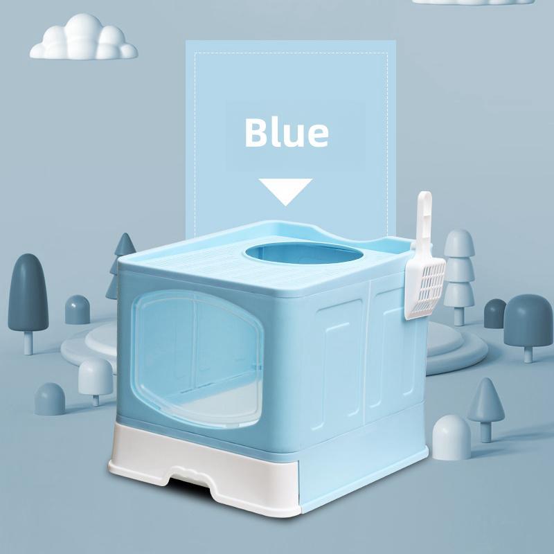 Factory Direct Sale Semi-Enclosed Splash-proof Pet Cat Toilet Fully Enclosed Plastic Cat Litter Box