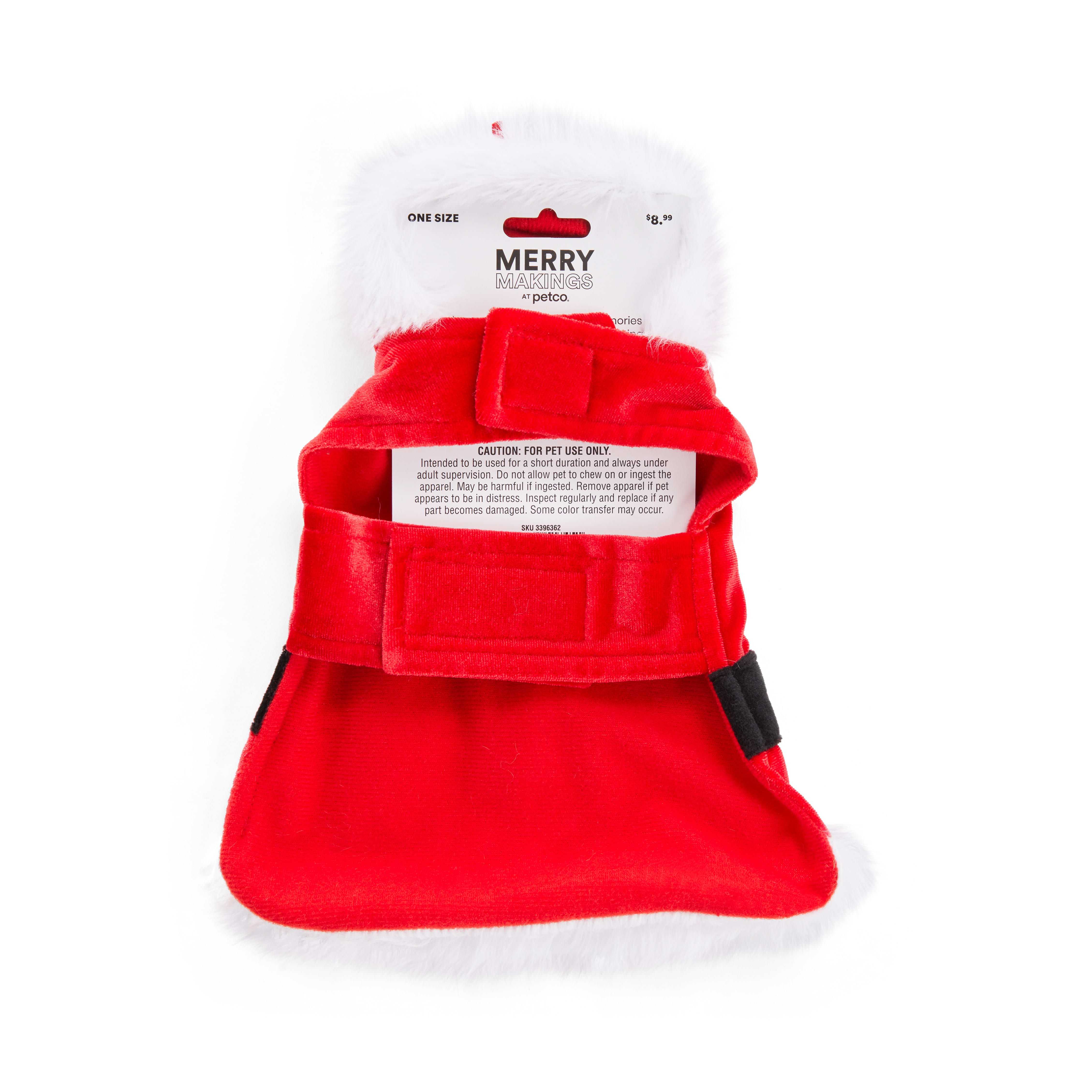 Merry Makings Santa Costume for Small Animals, Red