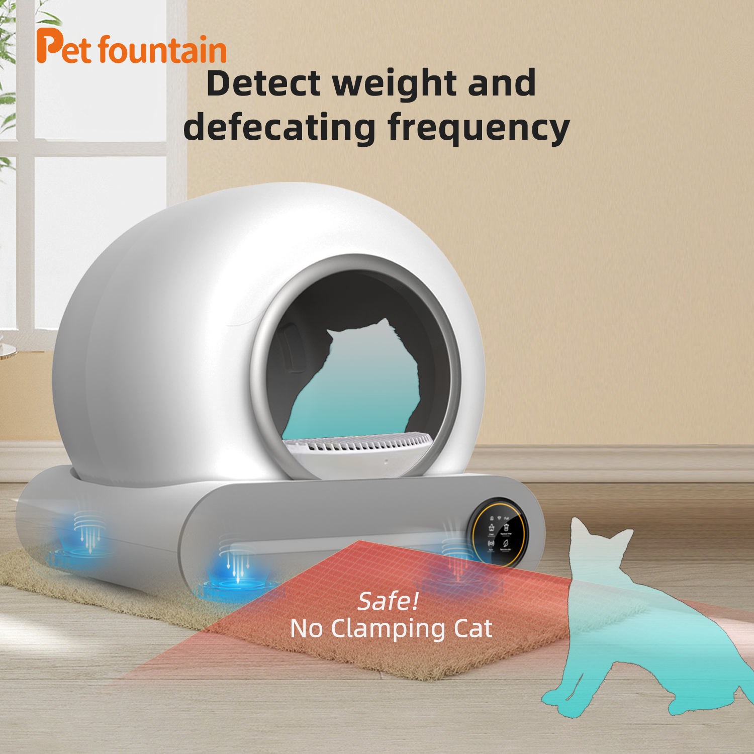 65L barrel bin 9l waste bin cat litter box and accessory closed large automatic cat litter box