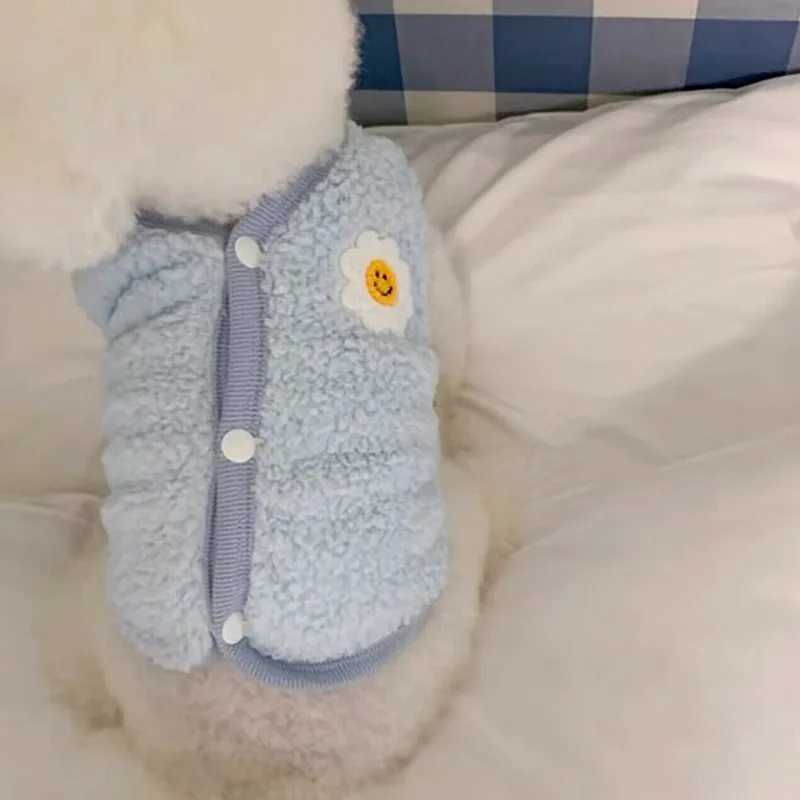 Autumn Winter Dog Cute Flower Vest Fleece Coat Cat Feet Warm Pet Dog Clothes Dogs Coat Plush Vest Dog Clothes for Small DogsXJ241125