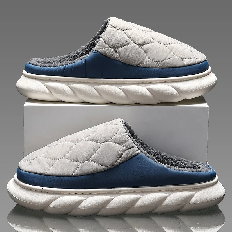 Big Size 48 49 Fashion Men Slippers Women Winter Waterproof Home Non Slip Flats Slides Fluffy Warm Soft Sole Furry Shoes 241125