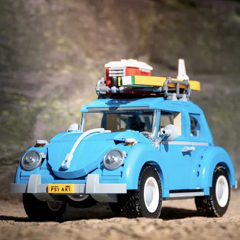 1167PCS Blue Beetle Camper Car Building Blocks Technical Set Model Creative Vehicle MOC Assembly Toys Bricks For Children Gifts XJ250702