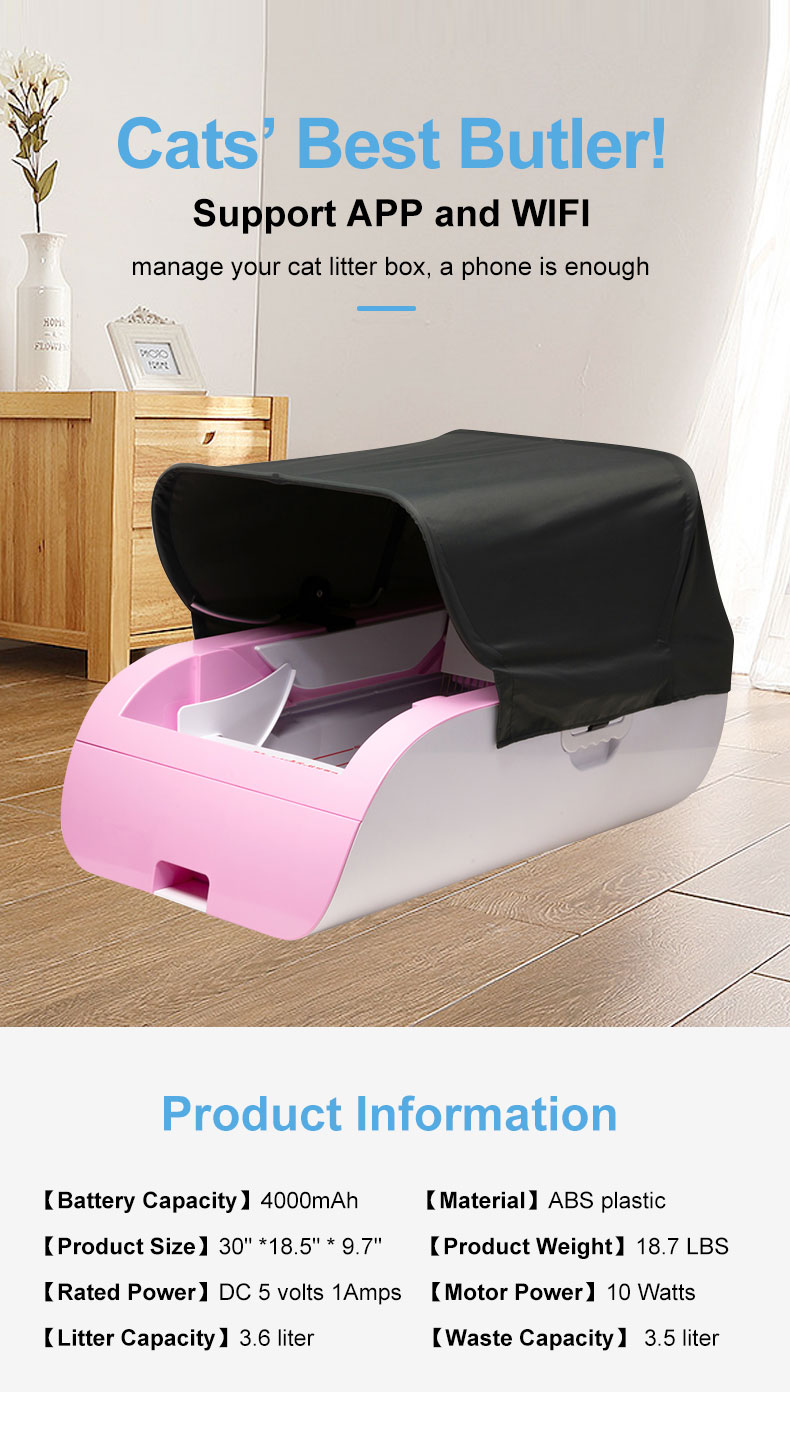 Smart Cat Toilet Litter Box Automatic Self-Cleaning heavy duty cat litter box tray