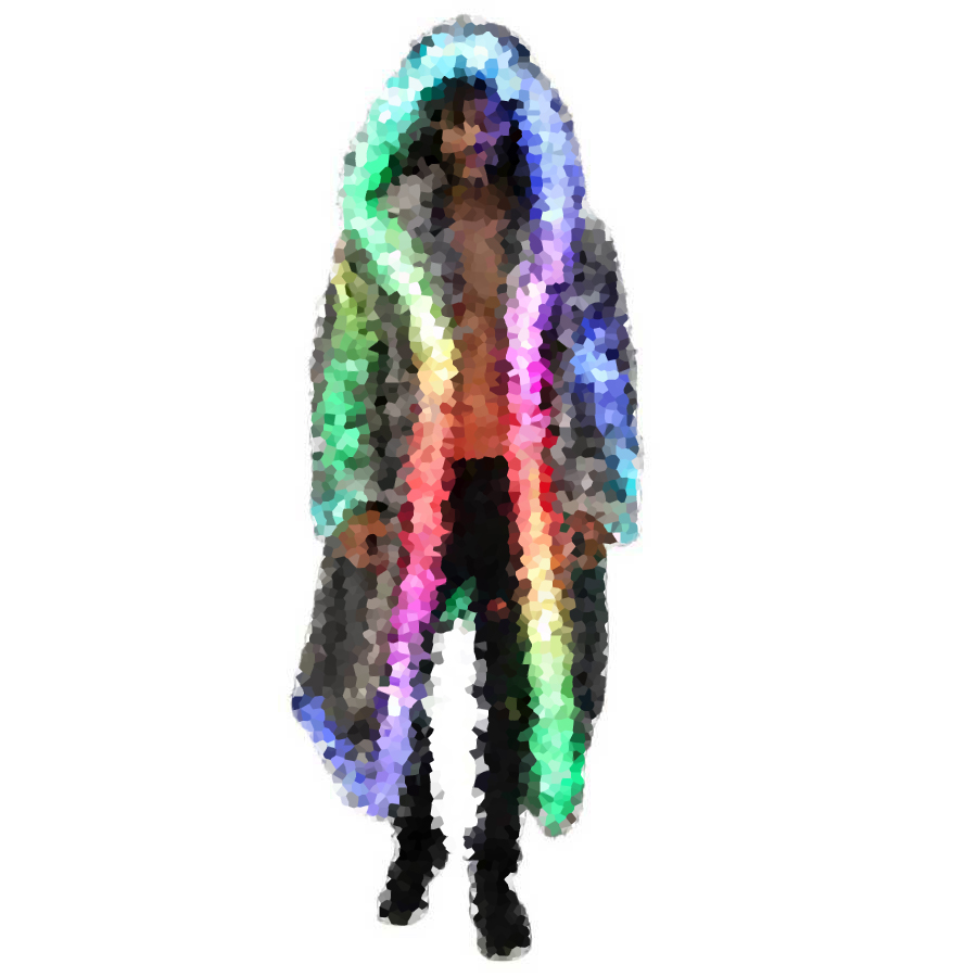Stage Wear Men's Punk Party Costume - Men's Cosplay Hooded LED EDM Festival Faux Fur Jacket