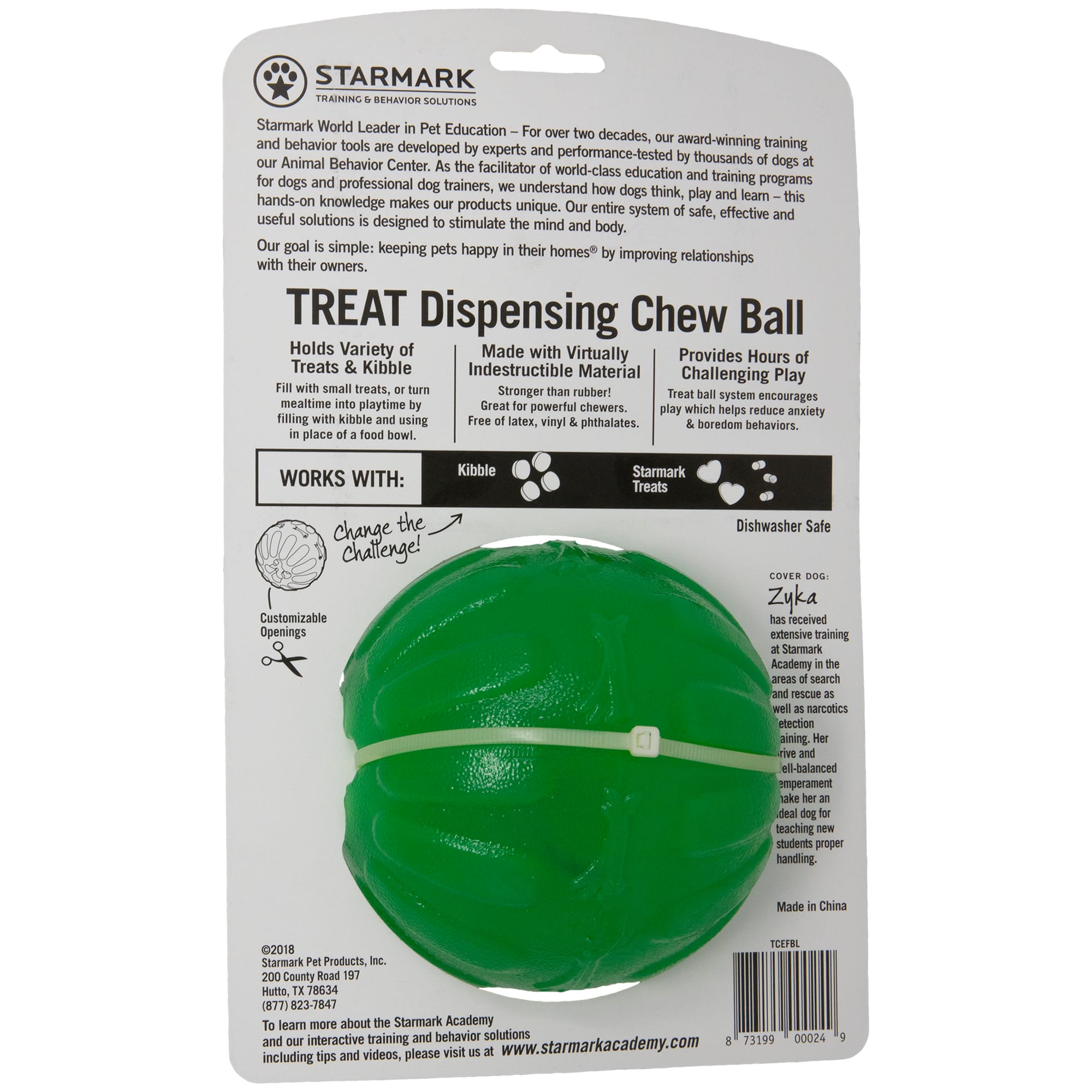Starmark Treat Dispensing Chew Ball, Large 4"