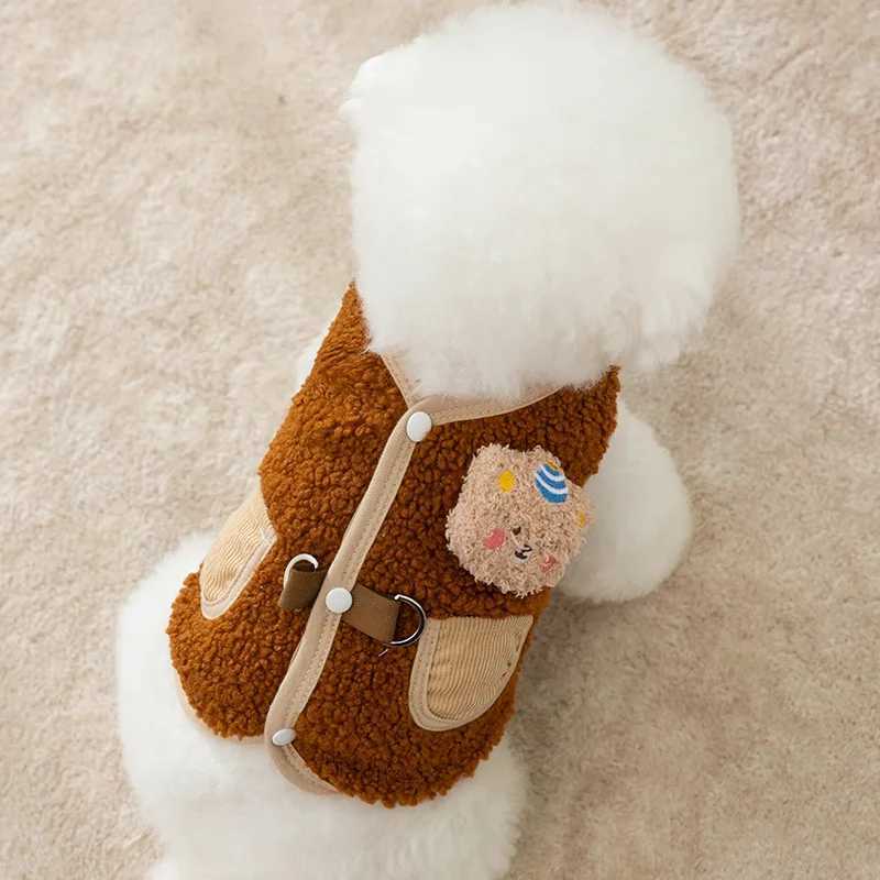 Winter Dog Coat Thin Fleece Dog Vest Jacket Cute Bear Dog Costume 2024 Dog Warm Clothes Chihuahua Yorkshire Puppy Pet ClothingXJ241125