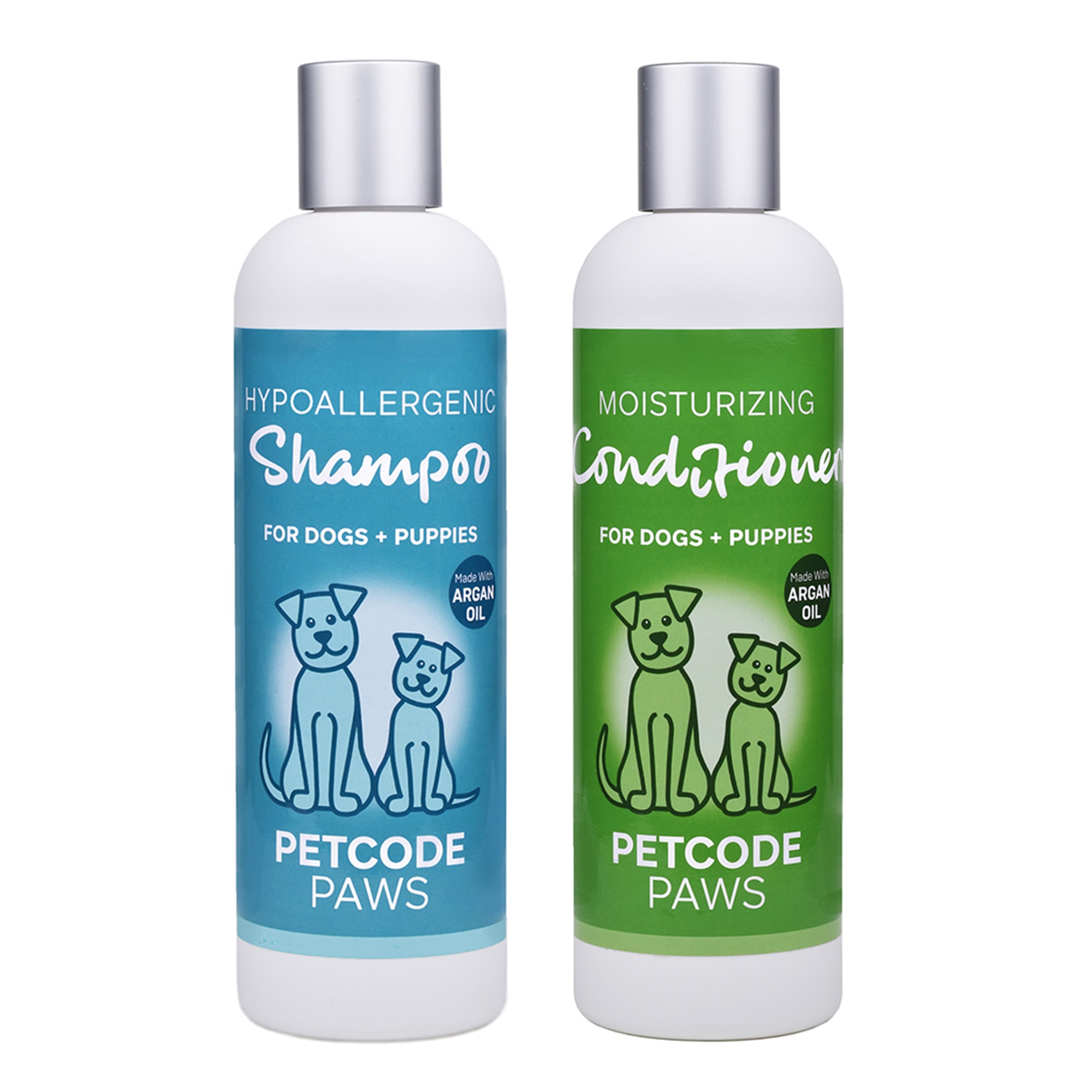 Petcode Paws Soothing Hypoallergenic Shampoo and Moisturizing Conditioner with Argan Oil Bath Set, 10.14 fl. oz.