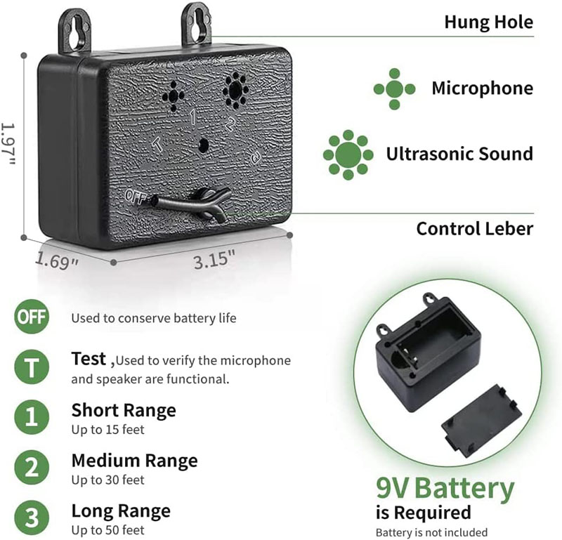 Anti-Barking Control Sonic Dog Bark Deterrent Device 50FT Ultrasound Silencer Dog Sonic Repellent Ultrasonic Training Aid