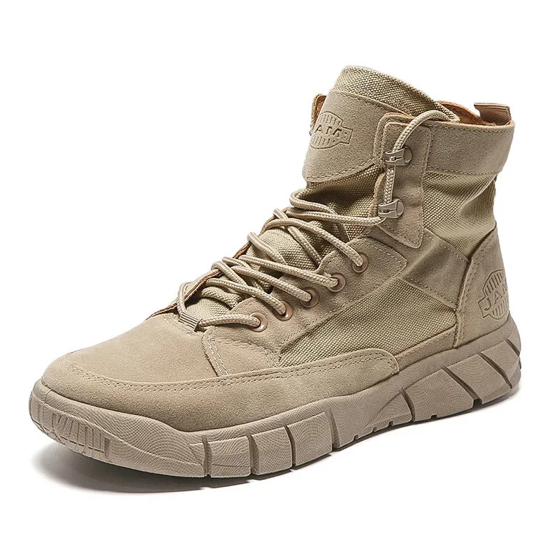 Men Combat Boots Summer Breathable Comfortable Canvas Men Ankle Boots Casual Lightweight Outdoor Jogging Platform Mesh Men Boots 241125