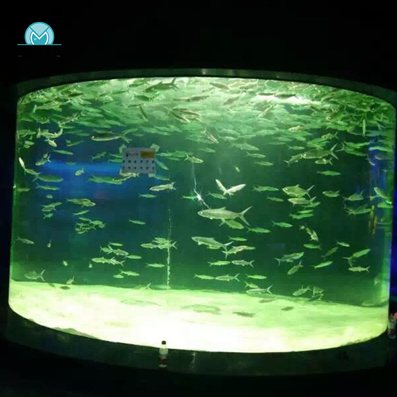 Large customized aquariums glass acrylic acrylic cylinder round fish tank aquarium