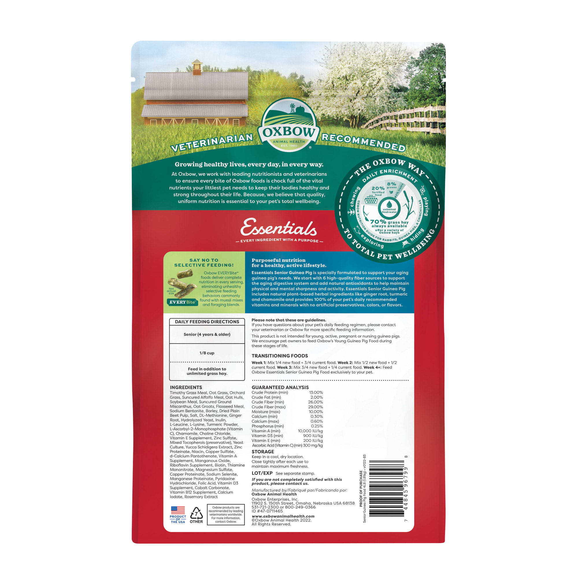 Oxbow Essentials Senior Guinea Pig Food, 4 lbs.